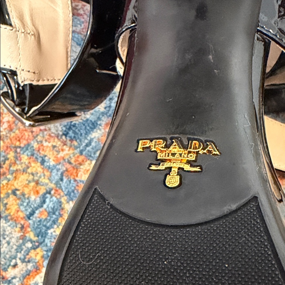 Prada Black Patent Leather Sandals - Picture 7 of 8